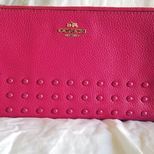 NWT Coach studded double pocket clutch